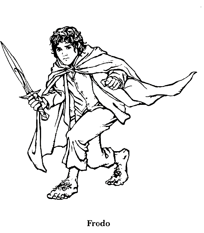 coloriage Frodo le seigneur des anneaux